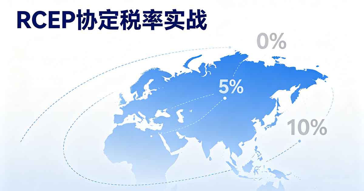 RCEP 协定税率实战指南（2026）：三大原产地判定方法、14 国细分与申请流程